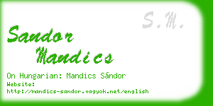 sandor mandics business card