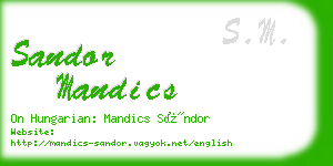 sandor mandics business card